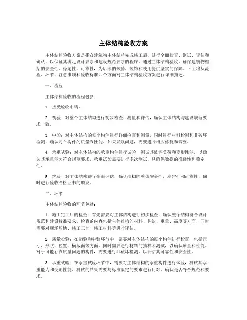 主体结构验收方案