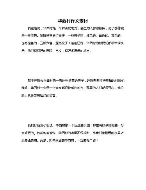 华西村作文素材