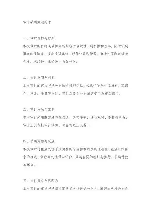审计采购方案范本