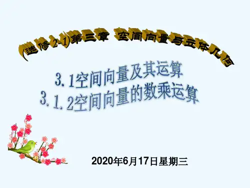 空间向量及其数乘运算 PPT