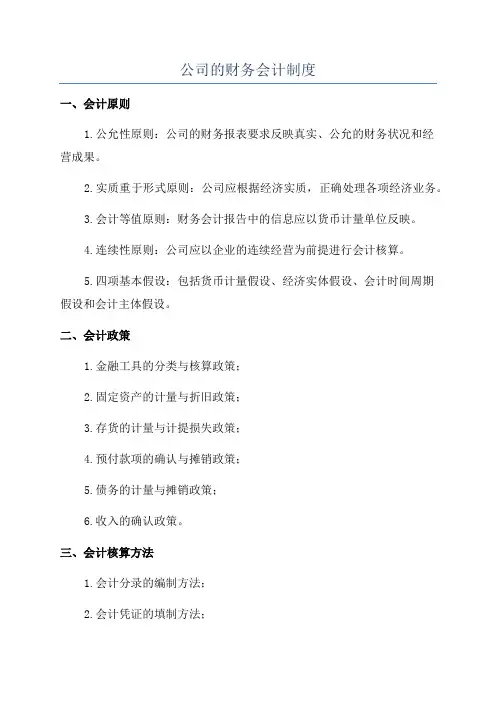 公司的财务会计制度