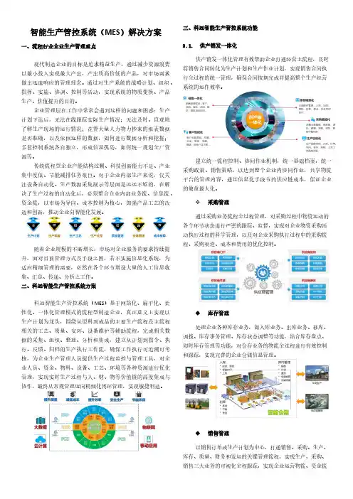 智能生产管控系统(MES)解决方案