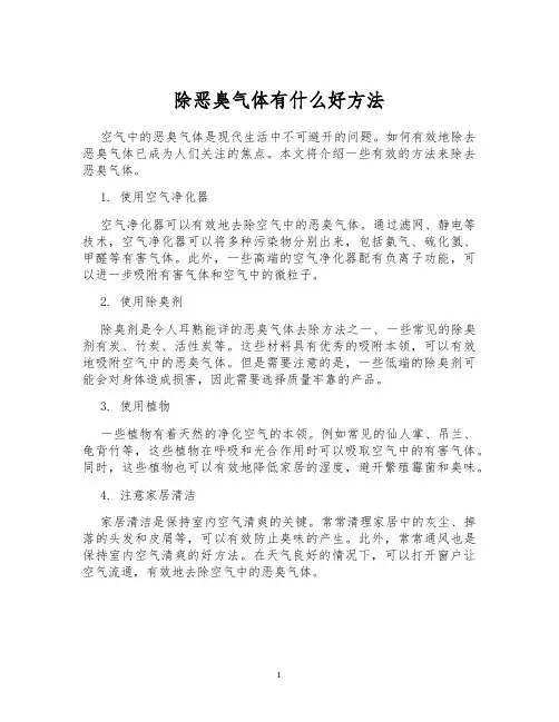 除恶臭气体有什么好方法