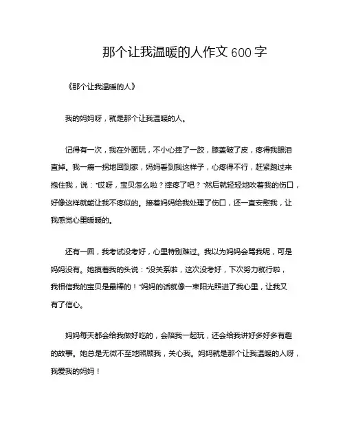 那个让我温暖的人作文600字