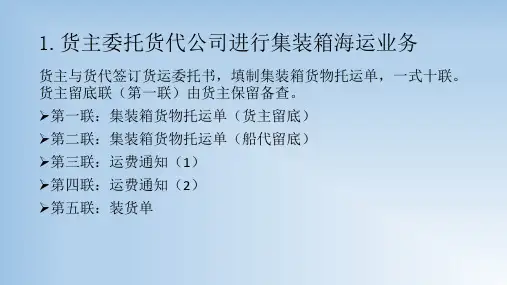集装箱出口流程及单据