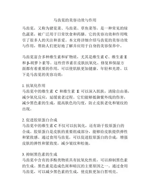 马齿苋的美容功效与作用