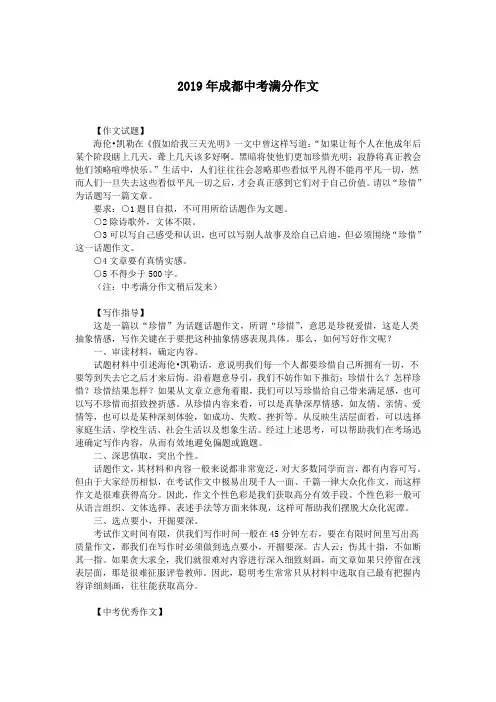 2019年成都中考满分作文.doc