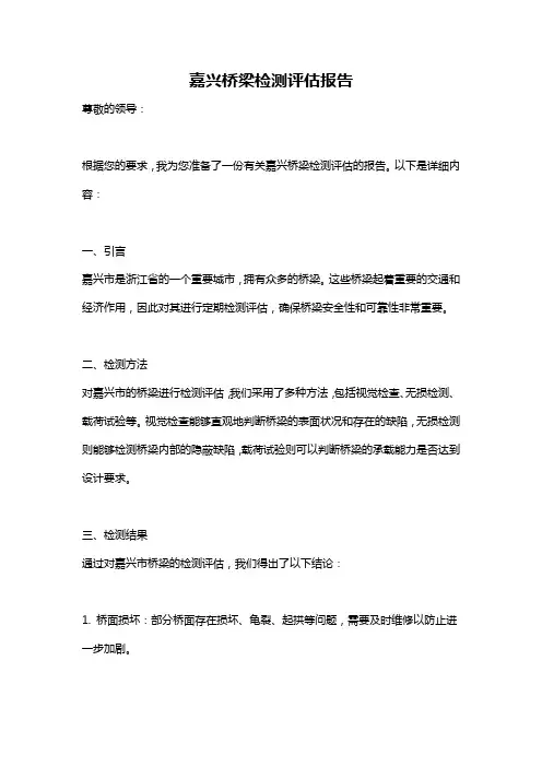 嘉兴桥梁检测评估报告
