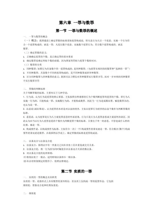 2015法硕笔记 刑法学卷 第六章 一罪与数罪