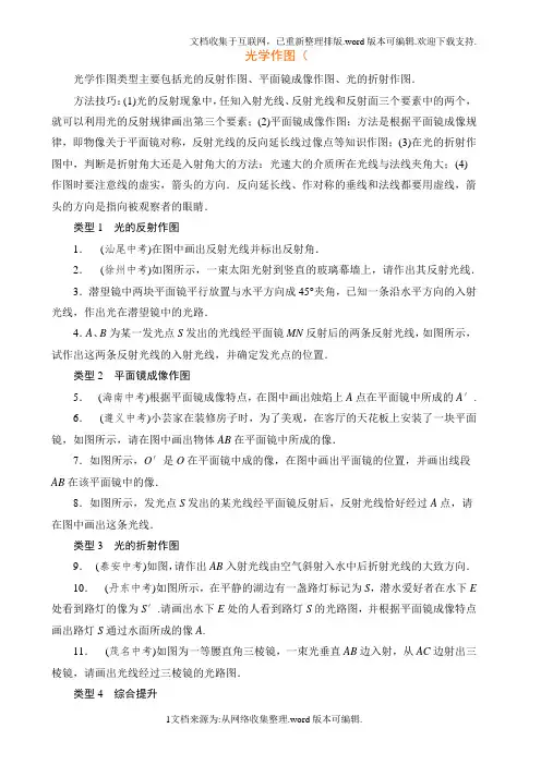 人教版物理光学作图练习含答案