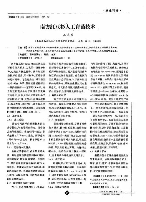 南方红豆杉人工育苗技术