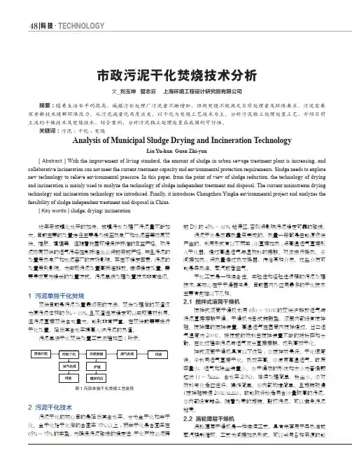 市政污泥干化焚烧技术分析