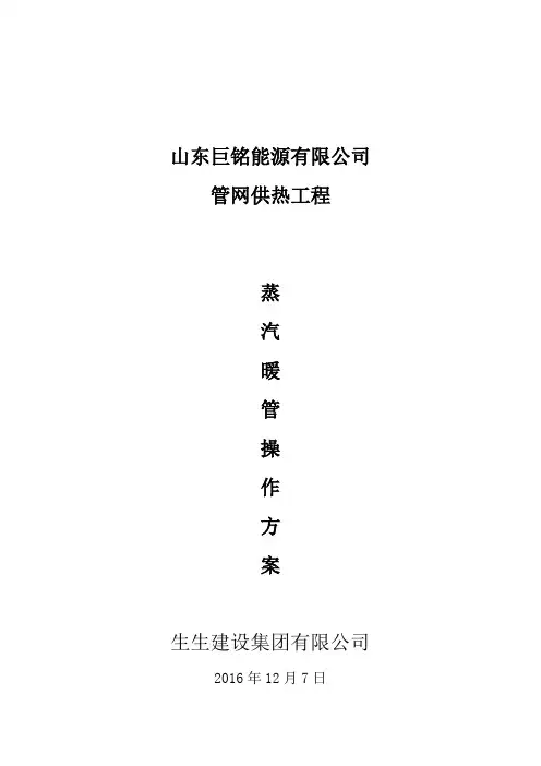 蒸汽暖管方案