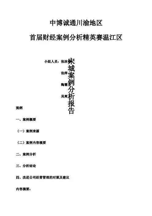 宋城案例分析报告