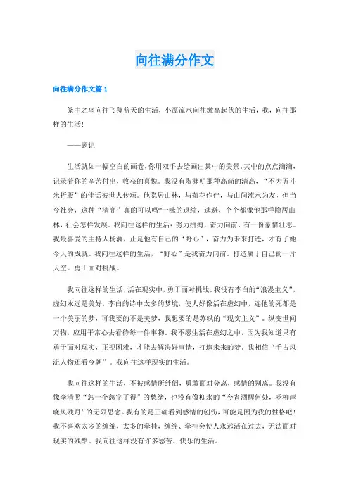 向往满分作文