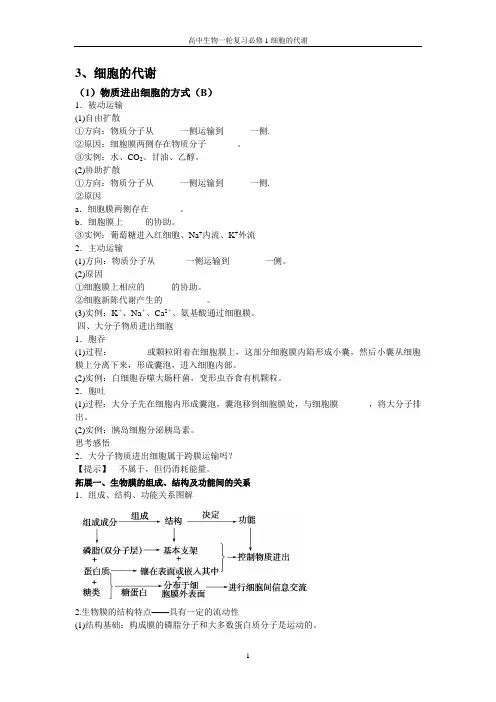 细胞的代谢