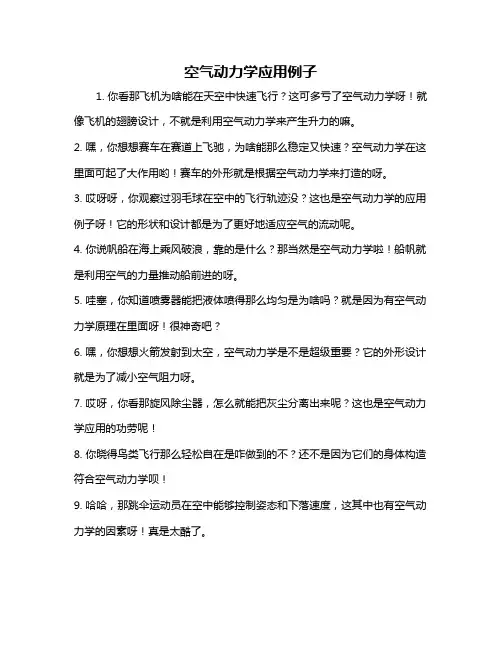 空气动力学应用例子