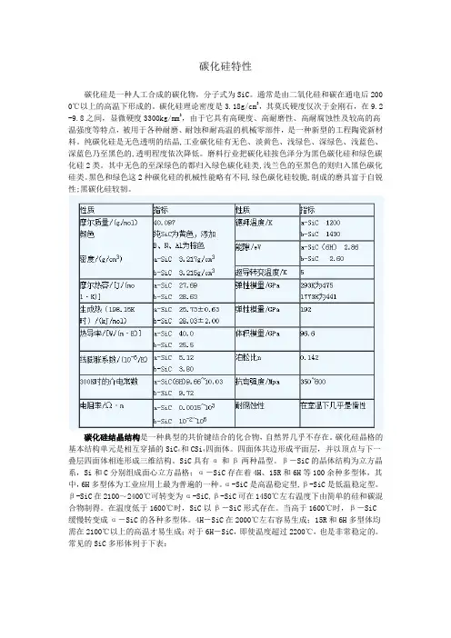 碳化硅特性