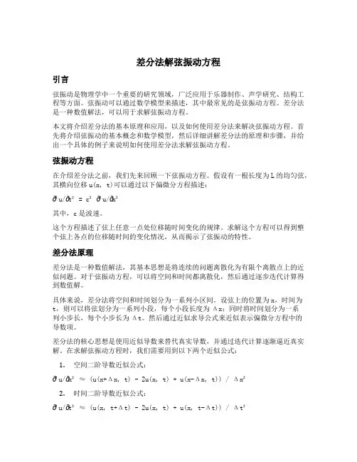 差分法解弦振动方程