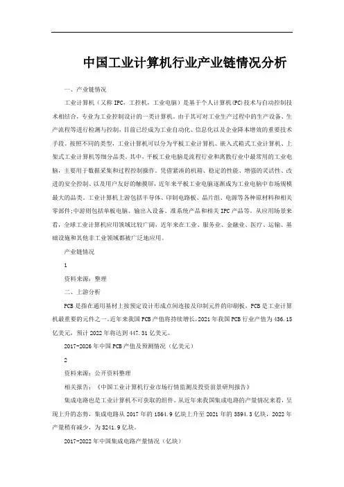 中国工业计算机行业产业链情况分析