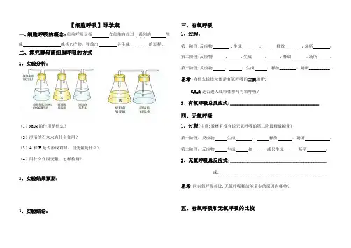 《细胞呼吸》导学案