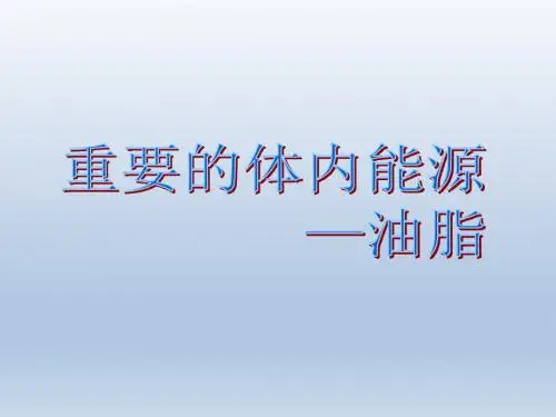 《重要的体内能源——油脂》课件四(20张PPT)(人教版选修5)