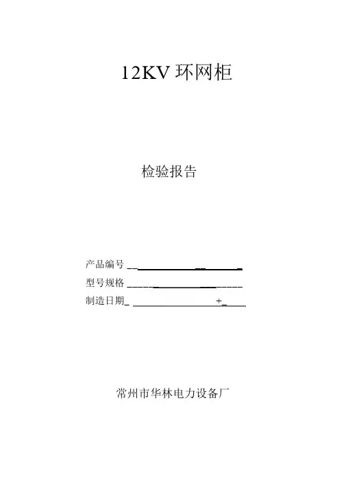 10KV环网柜检测报告