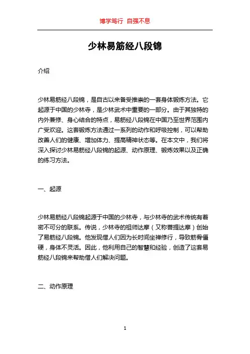 少林易筋经八段锦