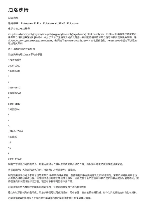 泊洛沙姆——精选推荐