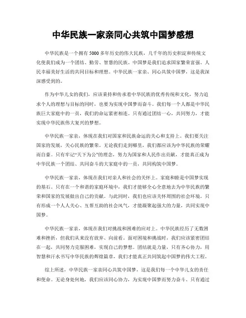 中华民族一家亲同心共筑中国梦感想
