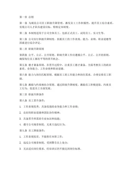 公司职级升降管理制度