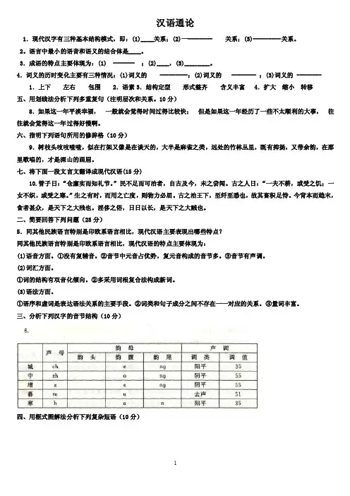 汉语通论——精选推荐