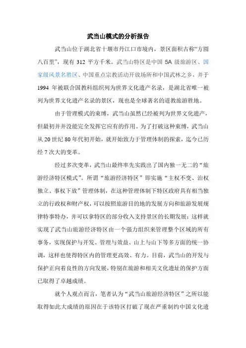 武当山模式的分析报告
