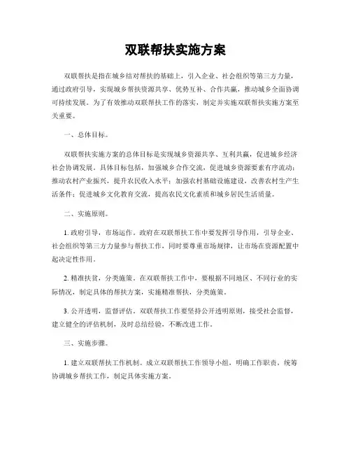 双联帮扶实施方案
