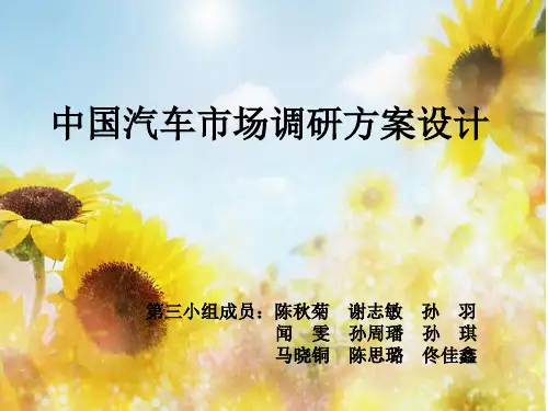 中国汽车市场调研方案设计精品PPT课件