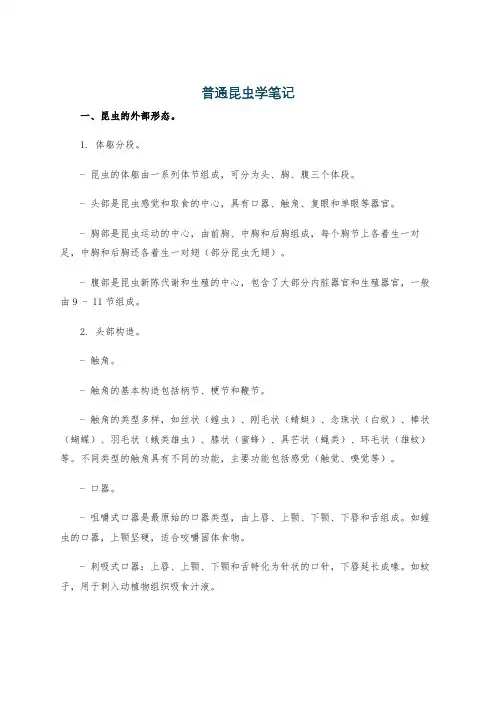 普通昆虫学笔记