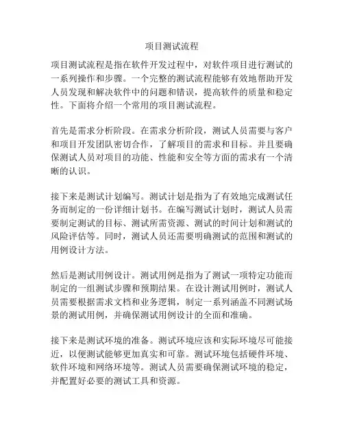 项目测试流程