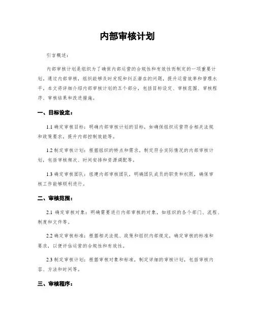 内部审核计划