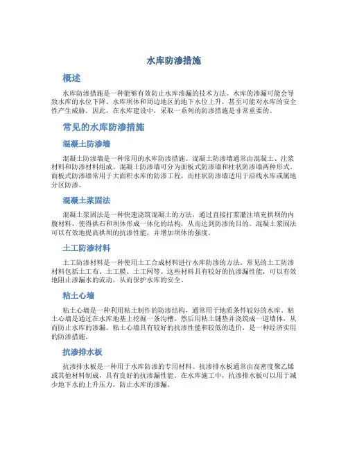 水库防渗措施