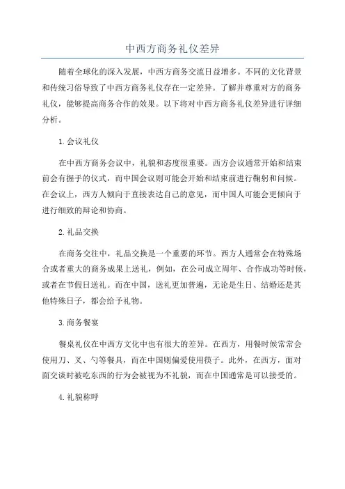 中西方商务礼仪差异