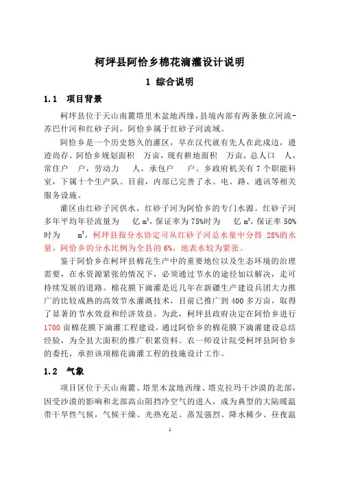 滴灌工程设计说明书(2006.12)