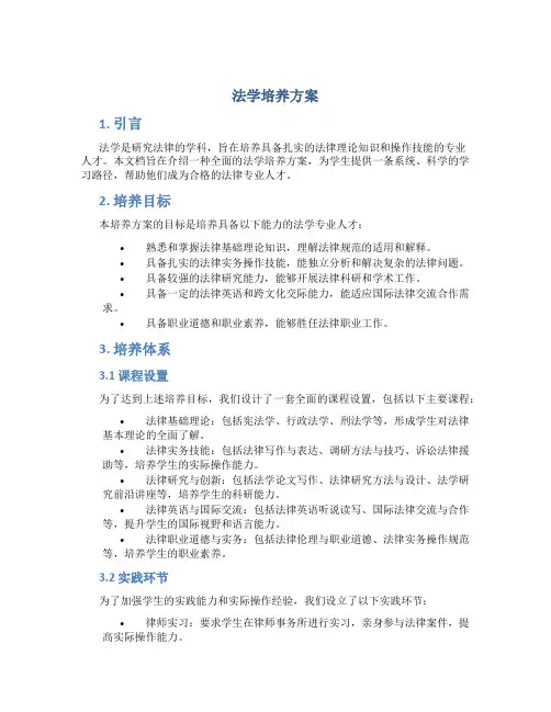 法学培养方案
