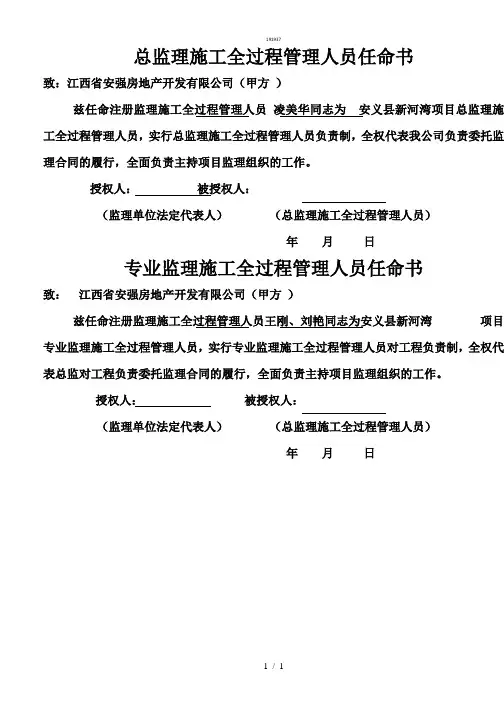 总监理工程师任命书974{作文类}