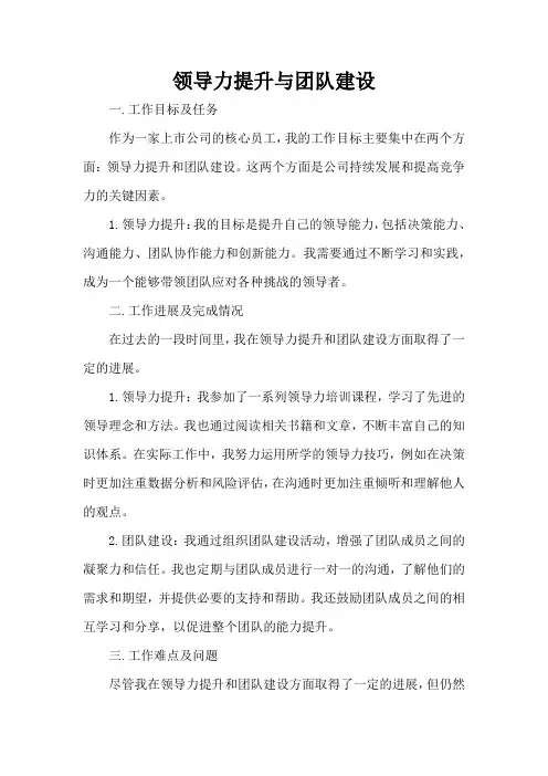领导力提升与团队建设