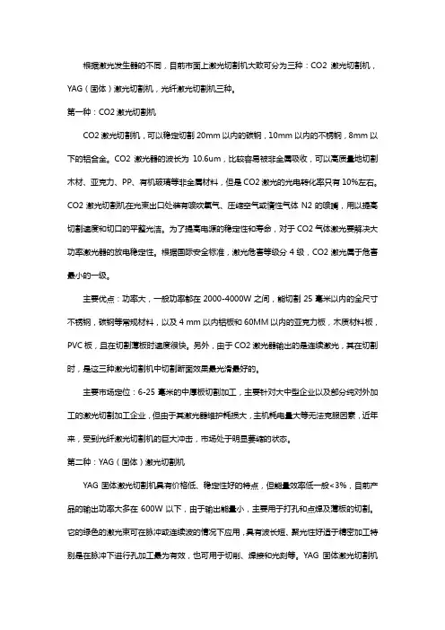 激光切割机种类及应用【详解】
