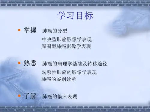 医学影像学课件肺部恶性肿瘤影像表现