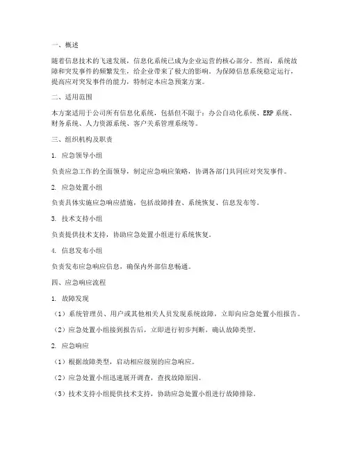 系统应急预案方案