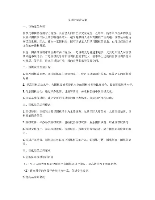 围棋院运营方案