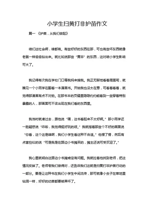 小学生扫黄打非护苗作文