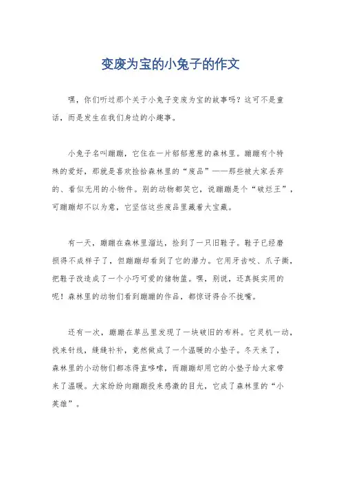 变废为宝的小兔子的作文